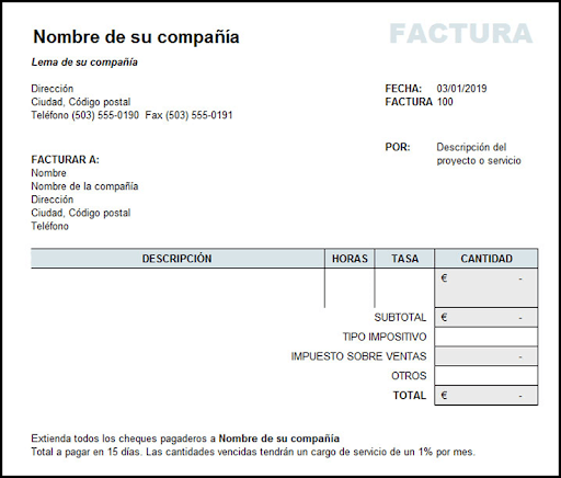 ejemplos de facturas
